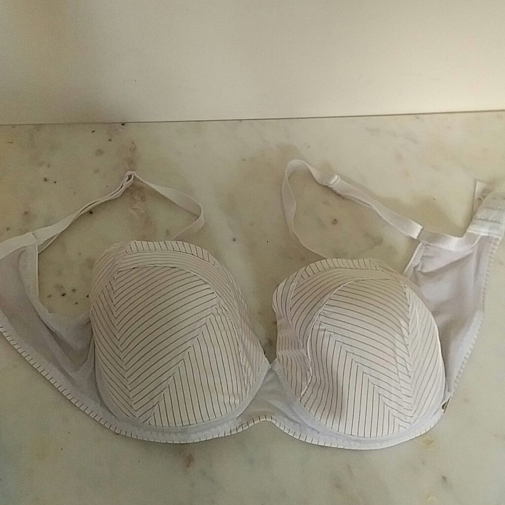 CHANTELLE - white and gold soft cup bra